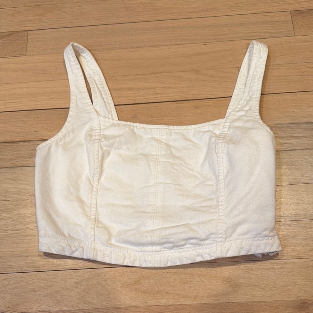 Pilcro White Cropped Tank Top